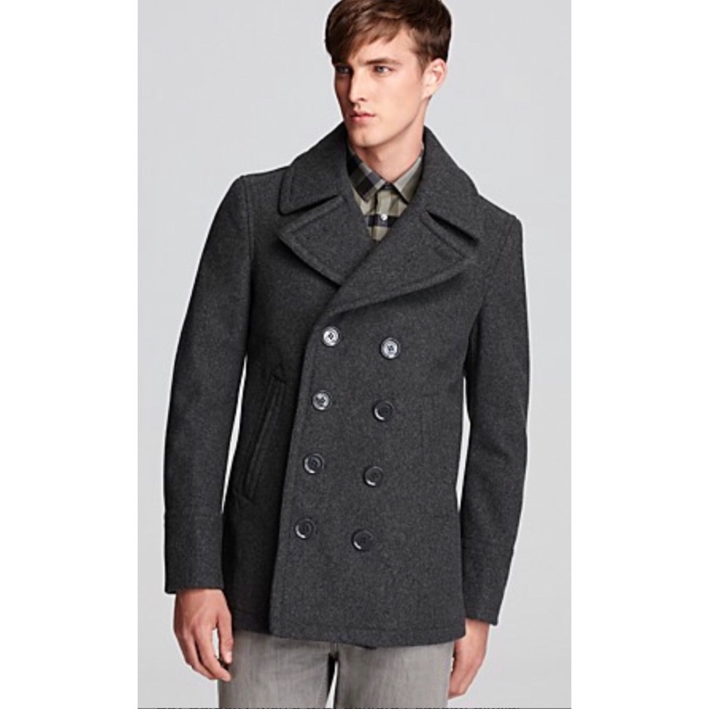 Burberry Brit Eckford Peacoat Men’s Wool Coat L